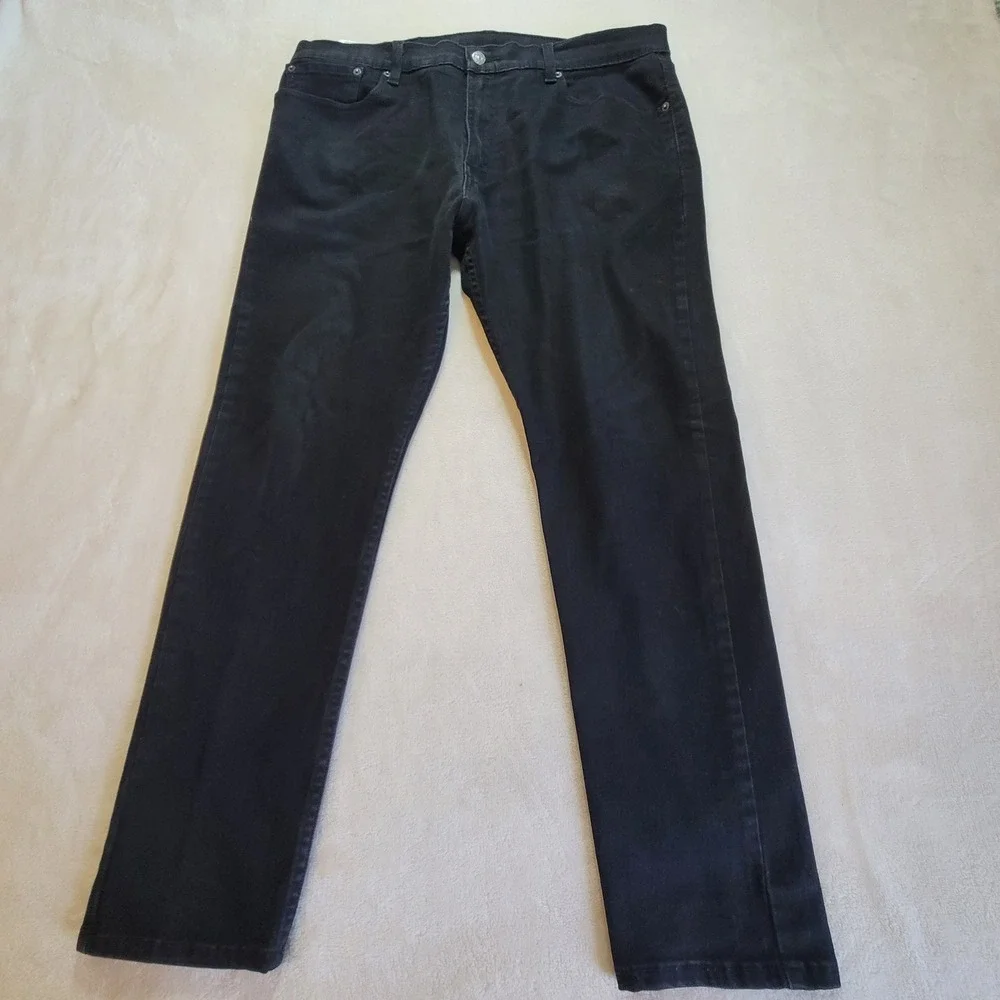 Levi's 512 Slim Taper Jeans Mens 38x30 Black Denim Waterless Tapered Leg Casual